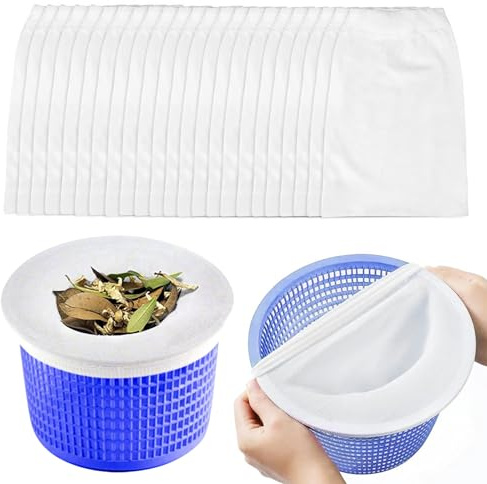 POPAPIE 30 Stück Pool Skimmér Socken, Skîmmersocke, Skimmer Filtersocken, Skimmér Filter, Poolsocken Skimmer, Skîmmernetz, Für Entfernt Schlacken, Blätter, Abschaum, Pollen, Insekten, kleinePartikel