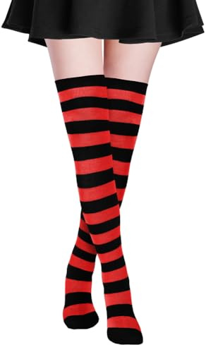 Alaoo randiga strumpor, 1 par knästrumpor, klassiska randiga strumpor för vuxna och barn, Overknee strumpor för fest, stöd kostym halloween