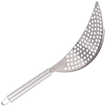 COOLHIYA Stainless Steel Sickle-shaped Draining Sieve Kitchen Tool for Fruit Vegetable Washing Filter Plate with Design Easy to Use and Space-saving Kitchen Supplies for Home