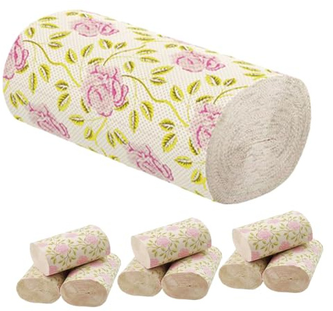VALICLUD Carta Igienica in Polpa di Bamboo 10 Pezzi Morbida e Confortevole con Design Elegante a Rose per Uso Quotidiano e Ufficio