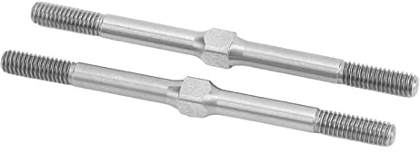 Alomejor Sturdy Steel Turnbuckle Rod Durable Upgrade Part for 1/10 RC Car Lightweight Silver 2pcs