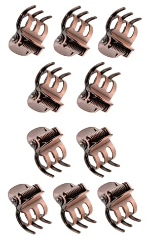 Mini-Metall-Haarklammern für Damen, Mini-Metall-Haarklammern, Bronzeklammer, Seitenklammer, Haarstyling-Werkzeug, Haarnadeln, Haarschmuck für Damen, 10 Stück
