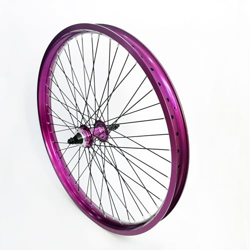 DONSP1986 26 inch x 1.85 Heavy Duty Bicycle Rear Wheel Rim 12 Gauge, Double Wall Aluminum Alloy 48 Spokes Wheel, 26 Bike Rear Rim 135mm (Purple) Disc Brake