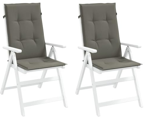 Frdhee Kissen Sitzkissen für Küchenstühle,Hochlehner-Auflagen 2 STK. Melange Dunkelgrau 120x50x4 cm Stoff für Garten, Camping, Gastronomie oder Bistro