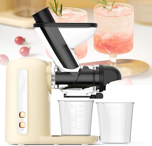 Máquina Exprimidora De Baja Velocidad, Exprimidor Lento De Prensa En Frío Con Separación De Pulpa, Extractor Eléctrico Compacto De Jugo De Frutas Y Verduras Para El Hogar