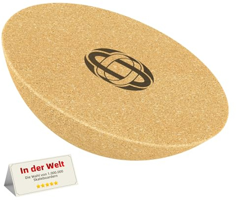 FONCOOD Balance Board Halbkugel – 30 cm Ø, Kork-Halbkugel mit Naturholz, Balance Trainer für Yoga, Skateboard-Training & Home Gym, Gleichgewichtsbrett aus echtem Holz, Rutschfest