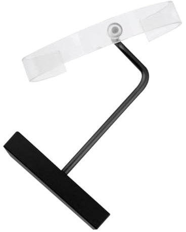 MALUGOGO Schwarzer stilvoller Uhrenhalter aus Acryl und Metall Uhrenständer C-Form mit glatter Oberfläche und feiner Verarbeitung zum Präsentieren und Platzieren von Armbändern