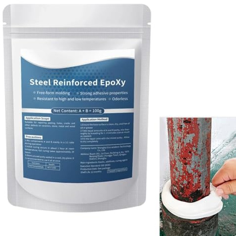 Pâte Époxy de Réparation 2026 – Résistant à l’Eau et à la Chaleur, 2 Composants à Prise Rapide pour Métal, Plastique, Bois, Carrelage et Céramique (1)