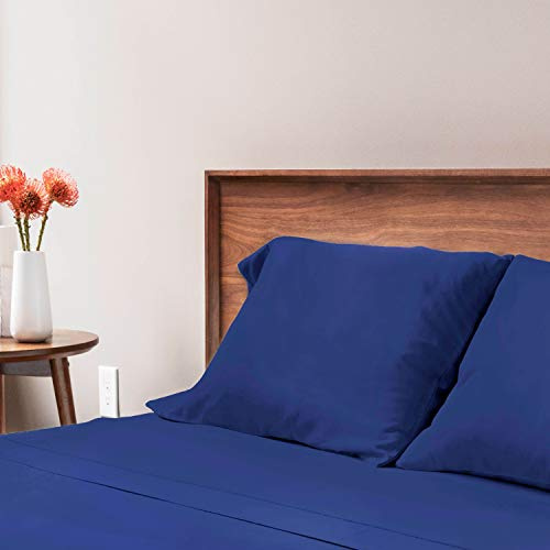 ViscoSoft - Housse de Couette 220x240 en Microfibre Qualité Supérieure, Touché Soyeux | Linge de lit 2 Personnes avec Fermeture Bouton | Parure de lit 220x240 Adulte + 2 taies d'oreiller, Bleu Marine
