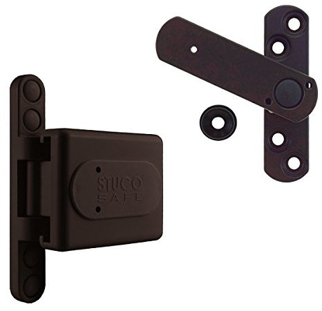 Set Stuco Safe 25SB Bandseitensicherung 23SB + Fenstersicherung mit Pilzkopf 22SB - braun, DIN zertifiziert