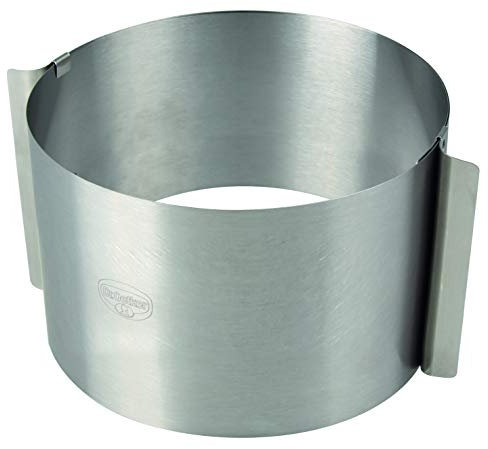 Dr. Oetker Tortenring KÜCHENHELFER Profi, extra hoher Verstellbarer Küchenhelfer von 16-30cm, Backzubehör zum Schichten oder Füllen von Torten, Backhelfer aus Edelstahl (Farbe: Silber)