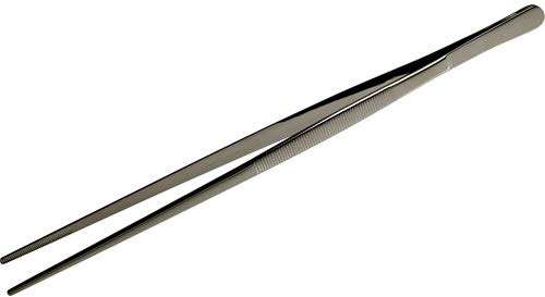 Cocktail Pinza 30cm pinzette per alimenti in acciaio inox colore Nero gun metal Pinze per guarnire la cucina dello chef con punte seghettate di precisione dressaggio per cucinare