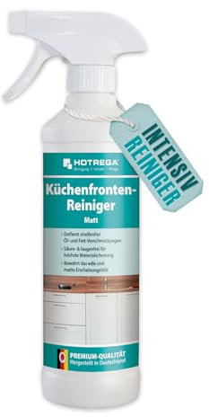 HOTREGA Küchenfronten Reiniger Matt 500 ml | Für matte Küchenfronten & empfindliche Oberflächen | Entfernt Fingerabdrücke & Alltagsschmutz