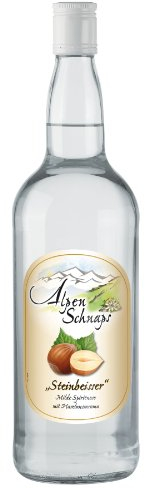 Alpenschnaps Steinbeisser Haselnuss (1 L) – Milder, aromatischer Haselnussschnaps - Obstschnaps mit Rezeptur aus dem Alpenland – Schnaps für den Genuss nach dem Essen – 33 % Vol.