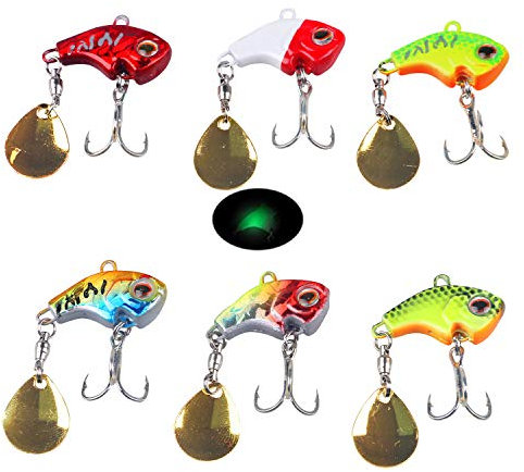 Jig Spinner Set, Kunstköder Löffel Dreifachhaken Spinner Köder Spinnerbait Künstlicher Köder Angelköder Angelhaken für Forelle, Barsch, Hecht, Döbel, Zander