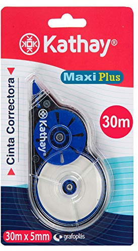 Kathay 86028999 Korrekturband Maxi Plus, 5 mm x 30 m, zufällige Farben: grün und blau, schnell trocknend