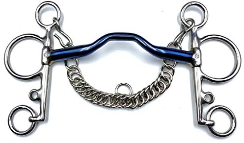 OTTE Ported Pelham Blue Sweet Iron Horse Bit Snaffle (6)