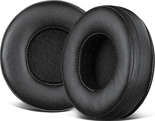 SOULWIT Cuscinetti Auricolari Di Ricambio per Skullcandy Hesh & Hesh 2 Wireless Cuffia con Morbida Pelle Proteina, Spessore Aggiunto (Nero)