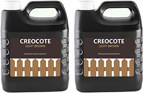 Morgan’s Trade Creocote Light Brown Wood Preserver in 4L - Creosote Substitute Light Brown Ready to use for Fence Stain, Wood Lacquer, Post, Shed, Timber, Garden – Wood Treatment Outdoor (2 Pack)