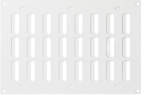300x200mm Rectangular Metalica Rejilla de Ventilación con Persiana, Blanco