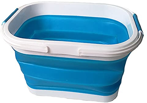 FGYZYP Fregadero plegable de camping para lavar platos, cesta plegable para picnic al aire libre, cubo portátil ligero con mango resistente para interiores y exteriores, cocina, caravana, camping,