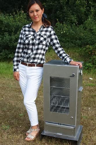 SMOKI - Forno per affumicatura 85 x 39 x 33 cm, in acciaio INOX Cr-con disco