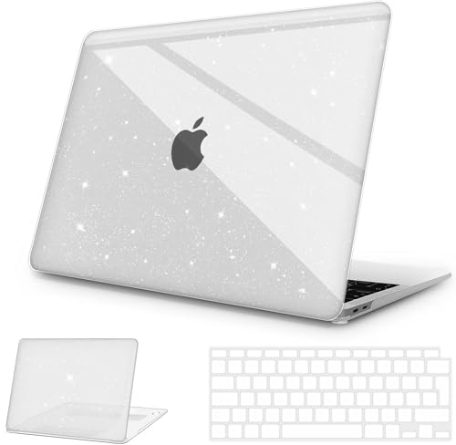 Hülle für MacBook Air 13,3 2021-2018 A2337(M1)/A2179/A1932，Glitzer Klar