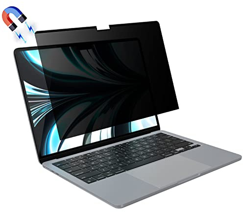 HaruYo Magnétique Filtre de Confidentialité Premium pour MacBook Air 13.6 M5 M4 M3 M2 2026-22, Filtre Anti-Lumière Bleu Revêtement Anti-Reflet, MacBook Privacy Filter, Marche/Arrêt Facile