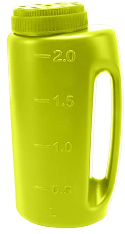 Handheld Fertilizer Spreader, Hand Held Grass Seed Spreader Crop Spreading Salt Sowing Pot for Seed, Fertiliser, Salt to Deice or Any Size Granule (Green)