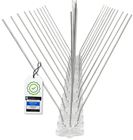 Vogelabwehr Spikes Tauben vertreiben | Taubenabwehr Spikes Taubenschreck 3m | Kunststoff Vogelschreck für Balkon 2 - 5 Reihig | Vogelschutz Abwehr gegen Krankheiten & Vogeldreck & Nisten (3-Reihig 3m)