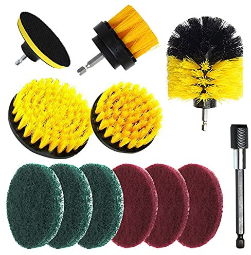 12Pcs Drill Brush Set Tub Cleaner Grout Power Scrubber Cleaning Attachments Kit