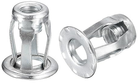 sourcing map M6 Cric Écrous, 10pcs Filetés Insérer Écrou 304 Inoxydable Acier Rivet Écrous pour Fin Métal, 18,6 mm Longueur