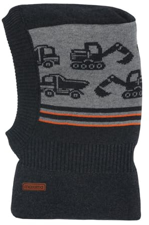maximo Trucks Kids Schlupfmütze Kindermütze Sturmhaube Kinder - Made in Germany mit Futter Winter Herbst-Winter - 53 cm grau