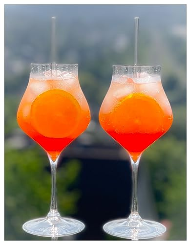 Topkapi Elite Aperol Spritz Bicchiere Salchendorf XL – Aperol Spritz Set di bicchieri da 600 ml soffiati a bocca, realizzato a mano, vetro di cristallo senza piombo, Lillet Wild Berry, con set