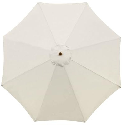 XQZMD Parasol Replacement Canopy - Sun Umbrella Fabric Cover with 6/8 Ribs, 2.7m/3m Garden Canopy Cover Top for Patio Umbrella (Beige-3 m/8 ribs)