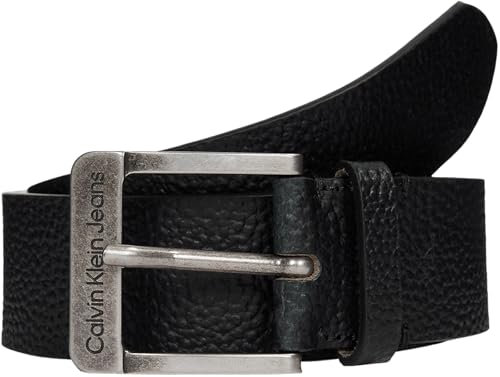 Calvin Klein Herren Gürtel Classic Belt aus Leder, Schwarz (Black), 90 cm