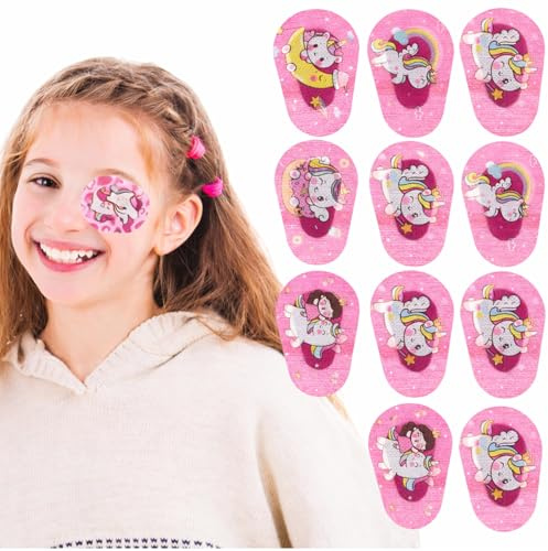 Beaupretty Lot de 20 patchs pour les yeux pour enfants - Patchs autocollants - Motif de licorne - Amblyopie - Patchs oculaires pour strabisme - Cache-yeux individuels pour enfants