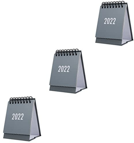 3 Stück 2022 Mini Tischkalender 2021-2022 Kalender Monatskalender Wochentischplaner Tischkalender 2021-2022 Tagesplanungskalender 2022 Tischkalender Clamshell Aufkleber Spirale
