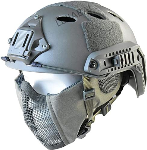 ANSNOW Pistola ad Aria Compressa Tattica, Veloce e Regolabile Casco Tipo Pj, Copertura in Rete Pieghevole Pera ad Aria Compressa, Taglia Unica Adatta per Adolescenti o Adulti