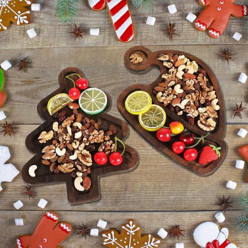 Assiette Dwarfill Assiette de Noël, Plat de Bonbons, Adaptée aux Fruits et Collations, Dessert du Plateau de Noël