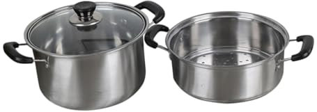 MOLUCKFU Edelstahl Dampfgarer Kochtopf Mit Dampfkorb 24cm Multifunktionaler Suppentopf Für Zuhause Glatter Innenraum Robuste Konstruktion Geeignet Für Nudeln Und Eintöpfe