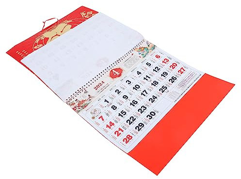 TEHAUX Hanging Calendar Mit Traditionellem Design Monatsübersicht Und Klarer Druckqualität Für Familie Und Zuhause Praktischer Wandkalender Als Neujahrsfeier
