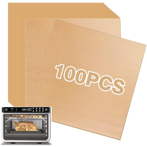 100 Pcs Parchment Paper Squares Oven Liners for Ninja DT201 Air Fryer Oven