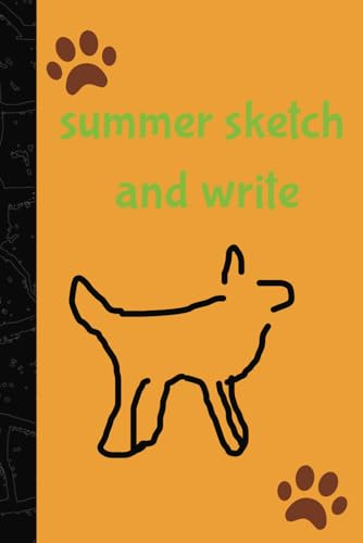 summer sketch and write: cute summer dog tree tire swing notebook for all ages kids adult half page college rule sketch and notes