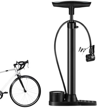Fahrradreifenfüller – tragbare Fahrradpumpe mit digitalem Messgerät – elektrische Bodenluftpumpe für Fahrräder