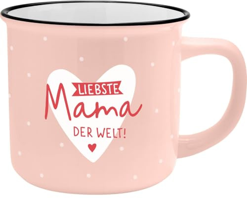 GRUSS & CO XL-Becher Motiv Mama | Lieblingsbecher aus Porzellan, Tasse mit Spruch, 55 cl, mit Geschenkbanderole | Geschenk für Mama, Muttertag | 74170