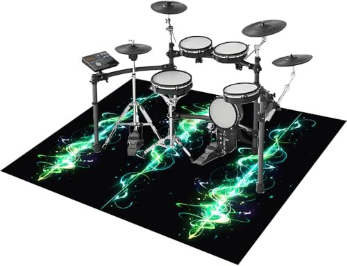 Schlagzeug Teppich Trommelteppich Quadratische Schallschutzdecke für Bass Drum Snare Elektronische Anti-Rutsch Schalldicht Drum Teppich Matte Antivibrationsmatten Schallschutz Teppich 200 x 160 cm