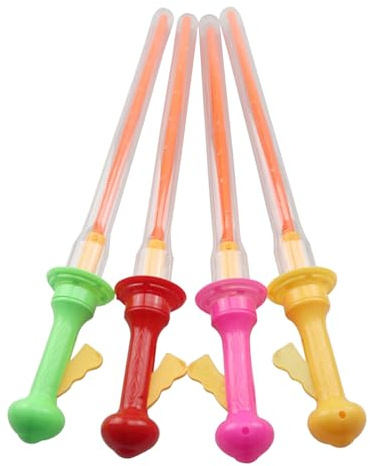 KONTONTY Lot De 4 Baguettes À Bulles Géantes pour Jeux Extérieur Enfants Jouets De Plage pour Fête Et Activités en Plein Air Bâton Bulles avec Poignée Couleur Aléatoire 18 Pouces