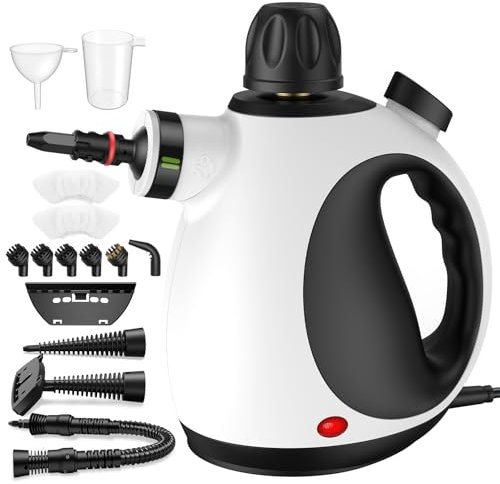 Pulitore a Vapore Portatile,1050W Pressurizzato Steam Cleaner, Vaporetto Pulitore Vapore Casa Multiuso con 14 Accessori per Divano,Cucina,Pavimento,Bagno,Auto