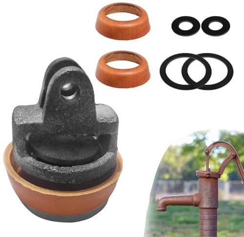 wenyouya Kit de sello de pistón tipo 75 de bomba de mano, juego completo de repuesto, construcción de hierro fundido y piel de vaca (arandela de cuero de 52 mm/80 mm + sellos de goma)